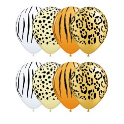ballons safari assortiments 12.5 cm qualatex poche de 10
