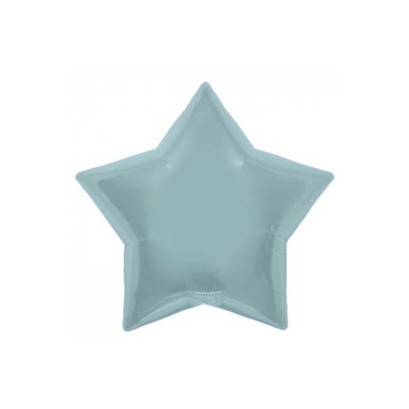 Etoile bleu pastel perlé mylar 55 cm 