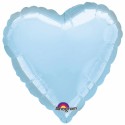 Coeur pearl bleu mylar 88 cm d'envergure à plat