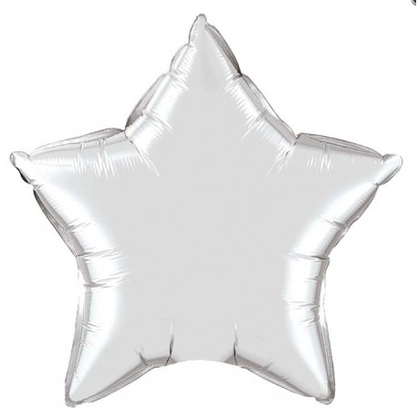 ballon mylar métal étoile argent 23 cm