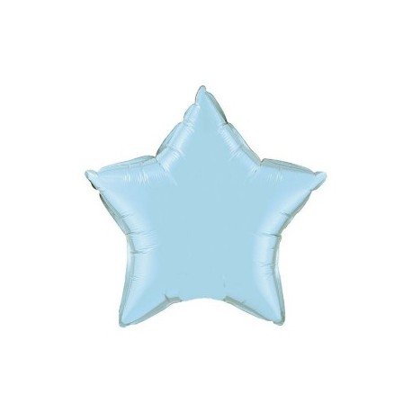 Etoile bleu ciel perlé 23 cm mylar 
