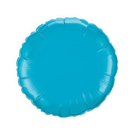 mylar rond turquoise10 cm de diamètre