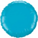 mylar rond turquoise10 cm de diamètre