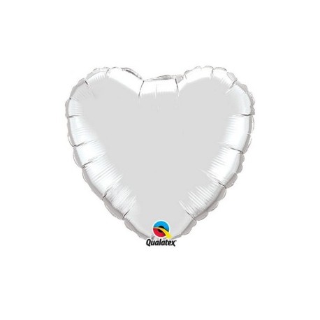 ballon mylar coeur argent 23 cm non gonflé 