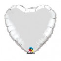 ballon mylar coeur argent 23 cm non gonflé 