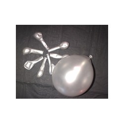 ballons métal argent 12 cm diamètre poche de 100