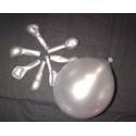 ballons métal argent 12 cm diamètre poche de 100