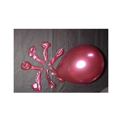 ballons bordeaux métal 12cm diamètre poche de 100