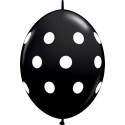 12 BALLONS 30 CM DOUBLE ATTACHE QUALATEX NOIR 