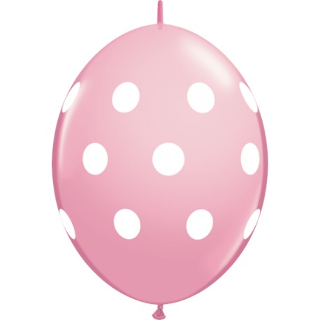 12 BALLONS 30 CM DOUBLE ATTACHE QUALATEX ROSE