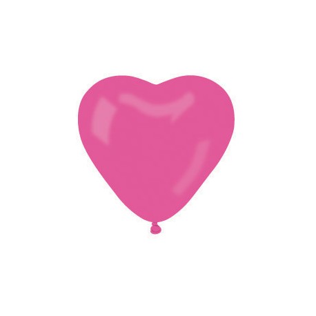 5 BALLONS COEUR FUSCHIA 40 CM