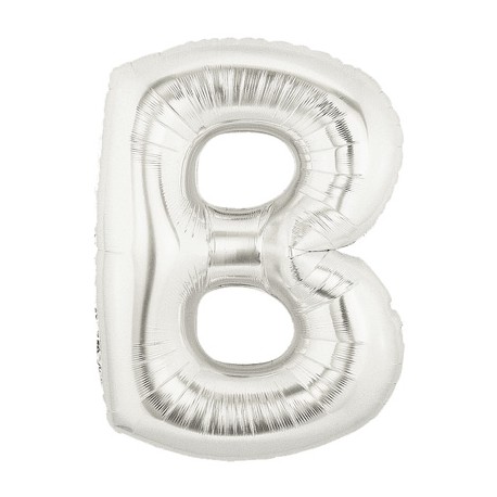 B ARGENT LETTRE BALLONS MYLAR 86 CM 