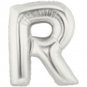 R ARGENT LETTRE BALLONS MYLAR 86 CM 