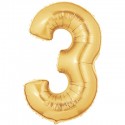 3 OR Chiffre métal mylar 3