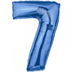 7 BLEU Chiffre métal mylar 7