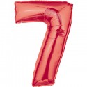 7 ROUGE Chiffre métal mylar 7