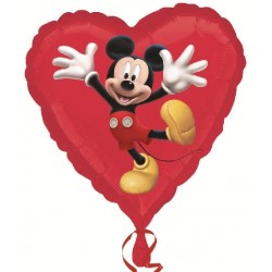 mickey coeur rouge ballon alu 45 cm