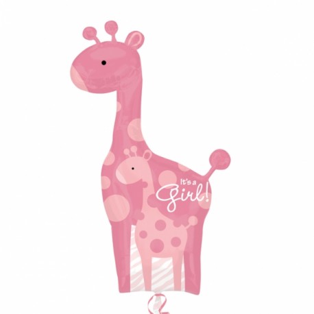 Giraffe bébé fille ballon mylar 64*107 cm non gonflé