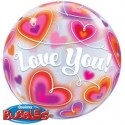Love You bubble imprimé coeurs 