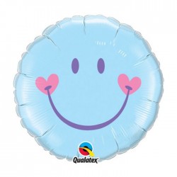 smile bleu Ballon métal 45 cm