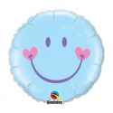 smile bleu Ballon métal 45 cm