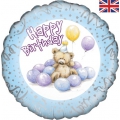 ° Petit ours aux ballons bleus happy birthday