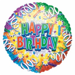 ° Happy birthday explosion ballon métal 45cm