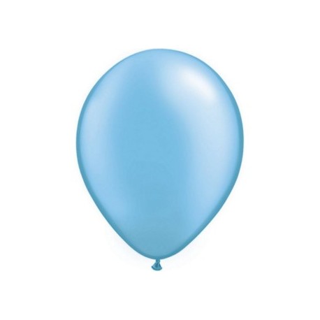 100 ballons qualatex 28 cm perlé bleu azure