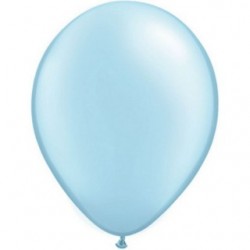 100 ballons qualatex 28 cm perlé bleu ciel pastel