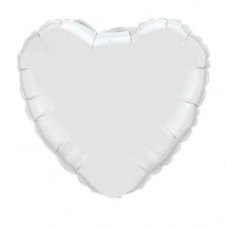 coeur argent mylar 10 cm vendu non gonflé