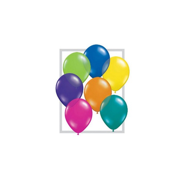 100 ballons multicouleur CRISTAL TRANSPARENT 28 cm diamètre