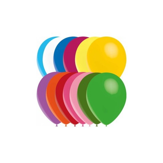 100 ballons multicolor standard 14 cm