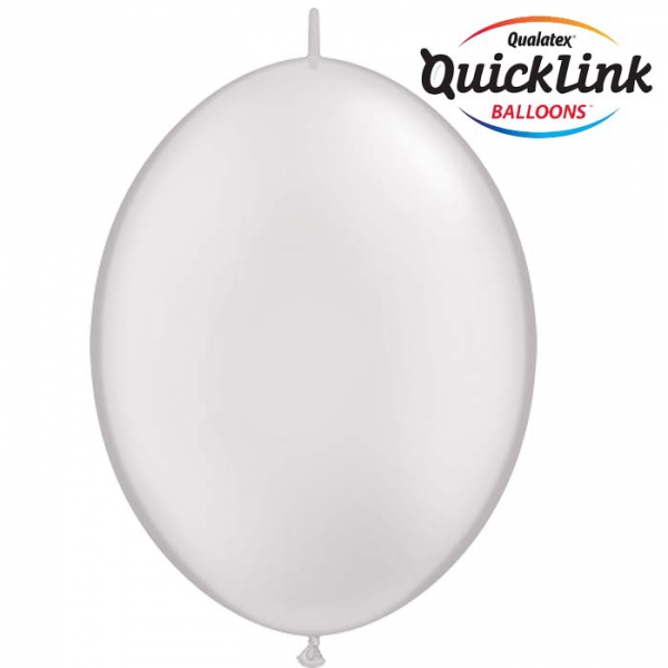 10 Ballons qualatex quick link 30 cm blanc métal