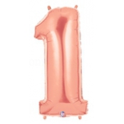 1 or rose Chiffre métal mylar 1 haut 86 cm