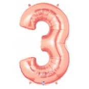 3 rose or Chiffre métal mylar 3