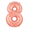 8 rose or Chiffre md métal mylar 8