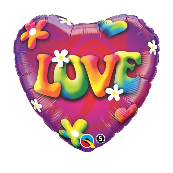 ballon mylar métal coeur love QUALATEX