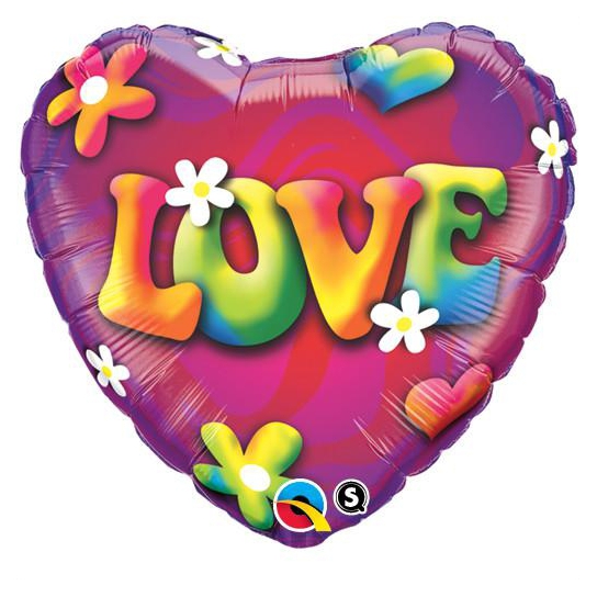 ballon mylar métal coeur love QUALATEX