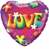 ballon mylar métal coeur love QUALATEX