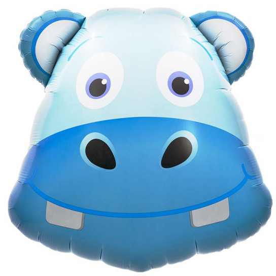 Tête de Joyeux hippo ballon mylar 71cm