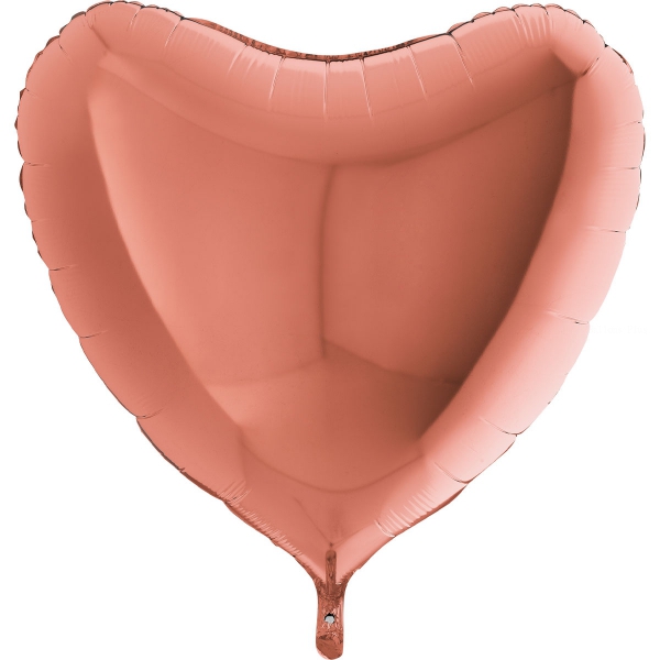 coeur Rose gold ballon mylar 45 cm