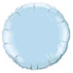 PERLE bleu ciel rond mylar qualatex 45 cm de diamètre