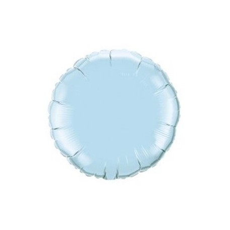 PERLE bleu ciel rond mylar qualatex 45 cm de diamètre