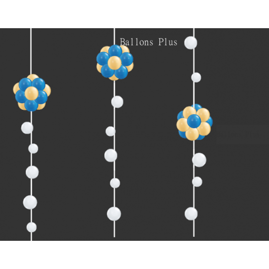KIT 3 Suspensions Boules bleu et or et Bulles KIT 3 Suspensions Boules bleu et or et Bulles