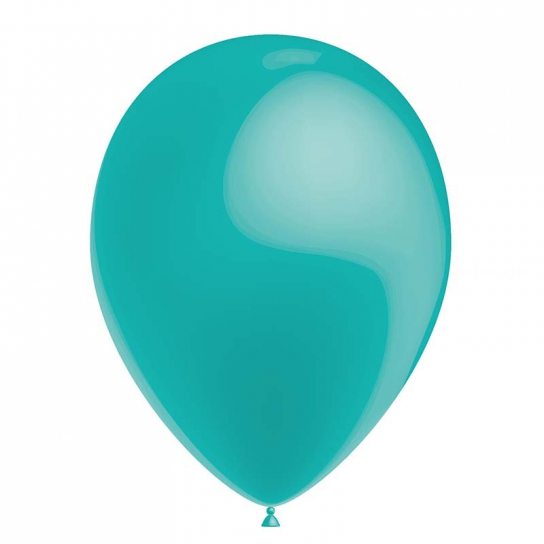 100 ballons turquoise métal 26 cm