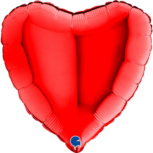 1 ballon mylar métal 45 cm coeur rouge