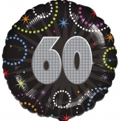 60 anniversaire time to party holographique ballon mylar 45cm