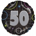 50 anniversaire time to party holographique ballon mylar