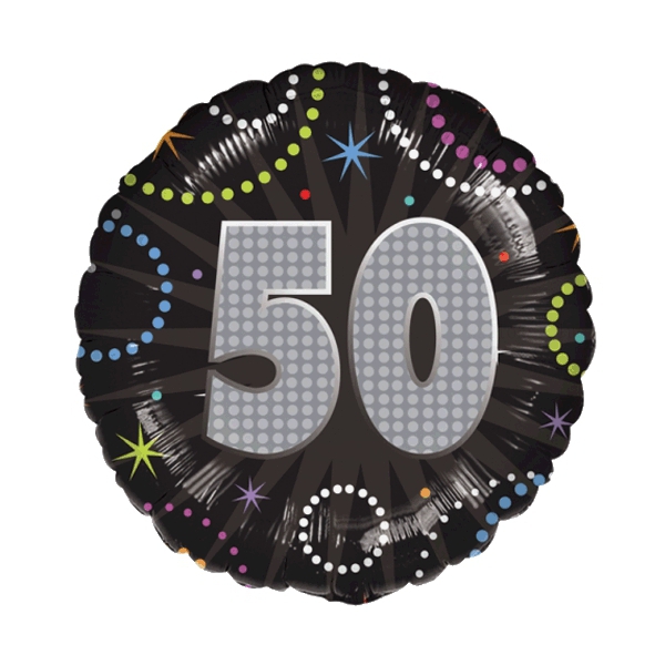 50 anniversaire time to party holographique ballon mylar