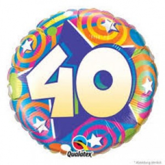 40em anniversaire tourbillons Ballon métal 45 cm